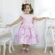 Girl's pink dress floral with embroidered pearls, formal party