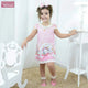 Girl's pink unicorn dress with pearls, birthday party