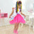 Girl’s Quadrilha Junina Party Dress in Pink Tulle + 2 Hair Bow - Dress