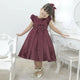Girl's red marsala dress with lace, formal party