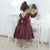 Girl’s red marsala dress with lace formal party - Dress