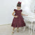 Girl’s red marsala dress with lace formal party - Dress