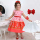 Girl's strawberry shortcake dress, birthday party + Hair Bow + Girl Petticoat, Birthday Baby Girl