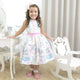 Girl's unicorn dress with clouds and rainbow, birthday party
