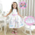 Girl’s unicorn dress with clouds and rainbow + Hair Bow + Girl Petticoat Clothing Birthday - Dress