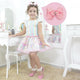 Girl's unicorns dress, hearts and shooting stars, children party + Hair Bow