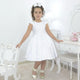 Girl's white dress with french tulle with floral embroidery, formal party
