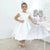 Girl’s White dress with lace formal party + Hair Bow + Girl Petticoat Birthday Baby Girl - Dress