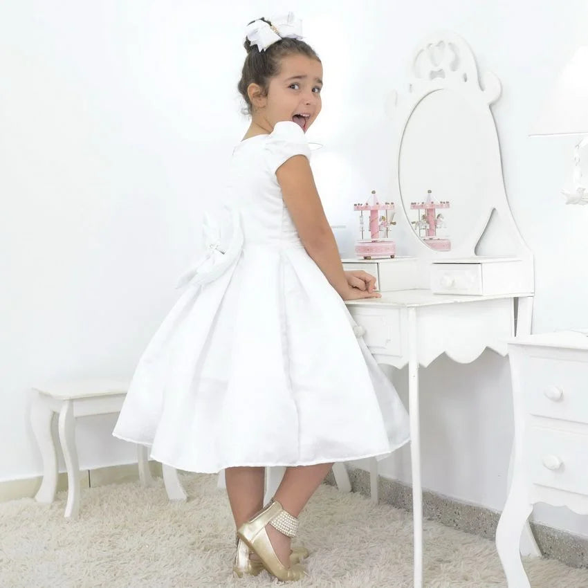 green emerald velvet dress Girl's White Dress with Lace, Formal Party 7 US Numeric