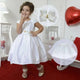 Girl's white dress with pearl embroidery and rhinestones + Hair Bow + Girl Petticoat, Clothes Birthday Party