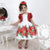 Girl's white dress with red roses and bolero, formal party-Moderna Meninas