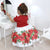 Girl’s white dress with red roses and bolero + Hair Bow + Girl Petticoat Birthday Baby Girl - Dress