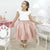 Girl’s white with dry rose dress with embroidery on the waist formal party - Dress