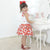 Girl’s white floral with red roses dress children party - Dress