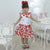 Girl’s white floral with red roses dress children party - Dress
