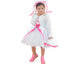 Girl's White and pink June Festival bride dress with veil + Bolero