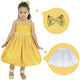 Golden Children's Dress Tule Ilusion + Hair Bow + Girl Petticoat, Clothes Birthday Party