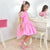 Gumb Pink Dress With Tule For Girls + Hair Bow - Dress