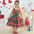 Holiday clothing Plaid dress kids Christmas for Girls + Hair Bow