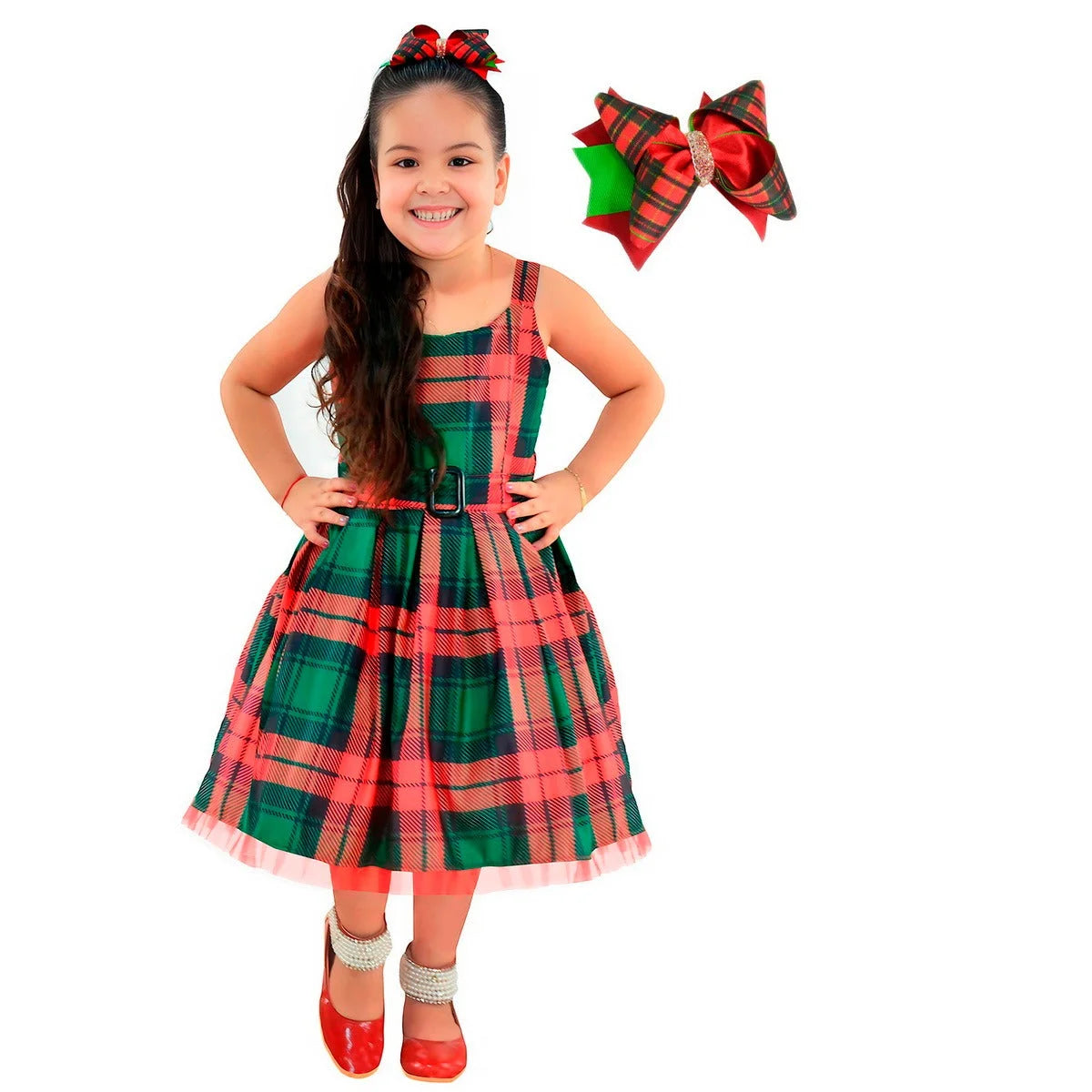 Holiday clothing, Plaid Dress kids, Dress Christmas for Girls + Hair Bow 6 US numeric Holiday clothing, Plaid Dress kids, Dress Christmas for Girls + Hair Bow 6 US numeric