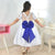 Kids graduation dress: White with royal blue details - Dress