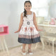 Kids vintage dress: With cute bunny and dog
