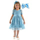 Kit Children's Blue Tulle Poá Dress + Hair Bow