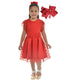 Kit Children's Red Tulle Poá Dress + Hair Bow