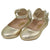 Leather girls shoes with pearls application - Butterfly shape - Gold-Old Color - Shoes