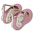 Leather girls shoes with pearls application - Butterfly shape - Pink Color - Shoes