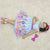 Lol Mermaid Theme Kids Dress + Hair Bow + Girl Petticoat Clothes Birthday Party - Dress