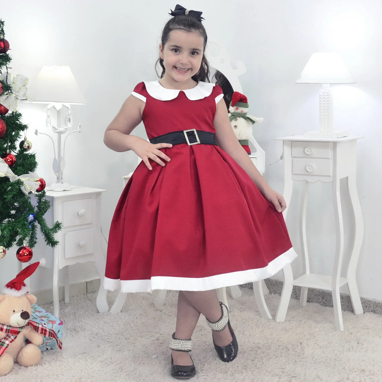 Mrs. Santa Claus Theme Girl Dress, Christmas Holiday 5 US Numeric