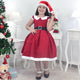 Vestido de niña con tema de Sra. Santa Claus y gorro de Papá Noel