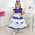 Navy Blue Floral Dress Baby Girl Birthday Party Outfit - Dress