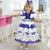 Navy Blue Floral Dress with Bolero Baby Girl Birthday or Formal Party Outfit - Dress