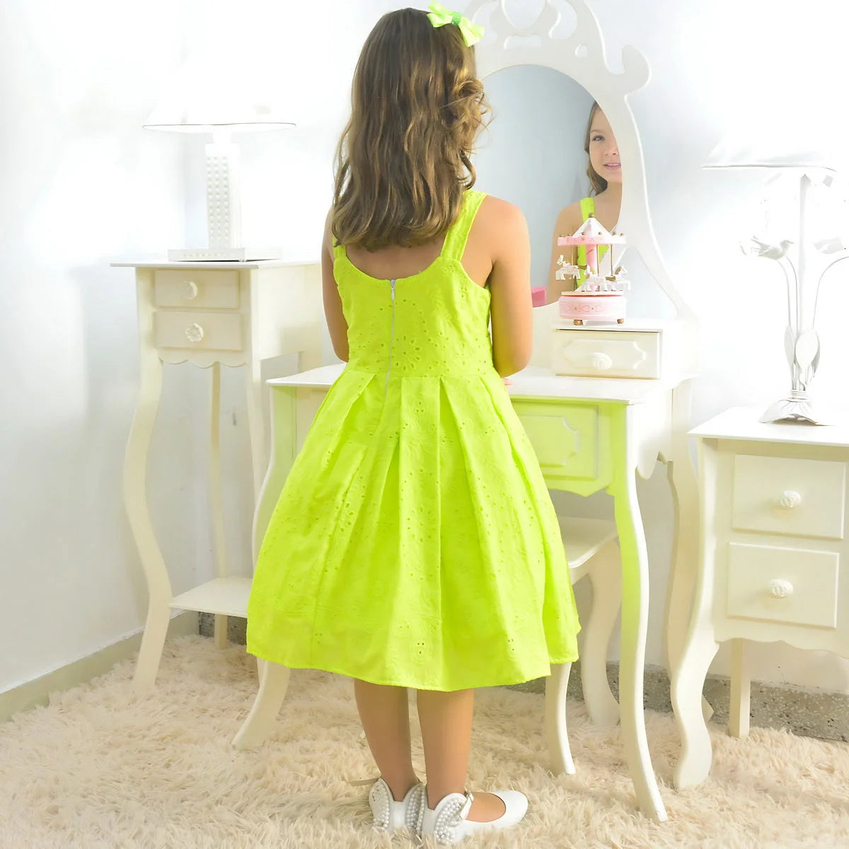 Neon Green Dress for Girls: Baby to 10 Years Old