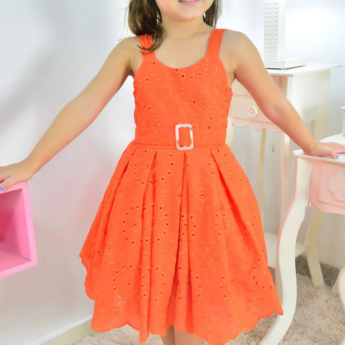 Neon Orange Girl Dress Laise: Baby to 10 years old 8 US numeric Neon Orange Girl Dress Laise: Baby to 10 years old 8 US numeric