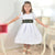 Olive Green Children’s White Dress Details Wedding Graduation and Christening - Dress