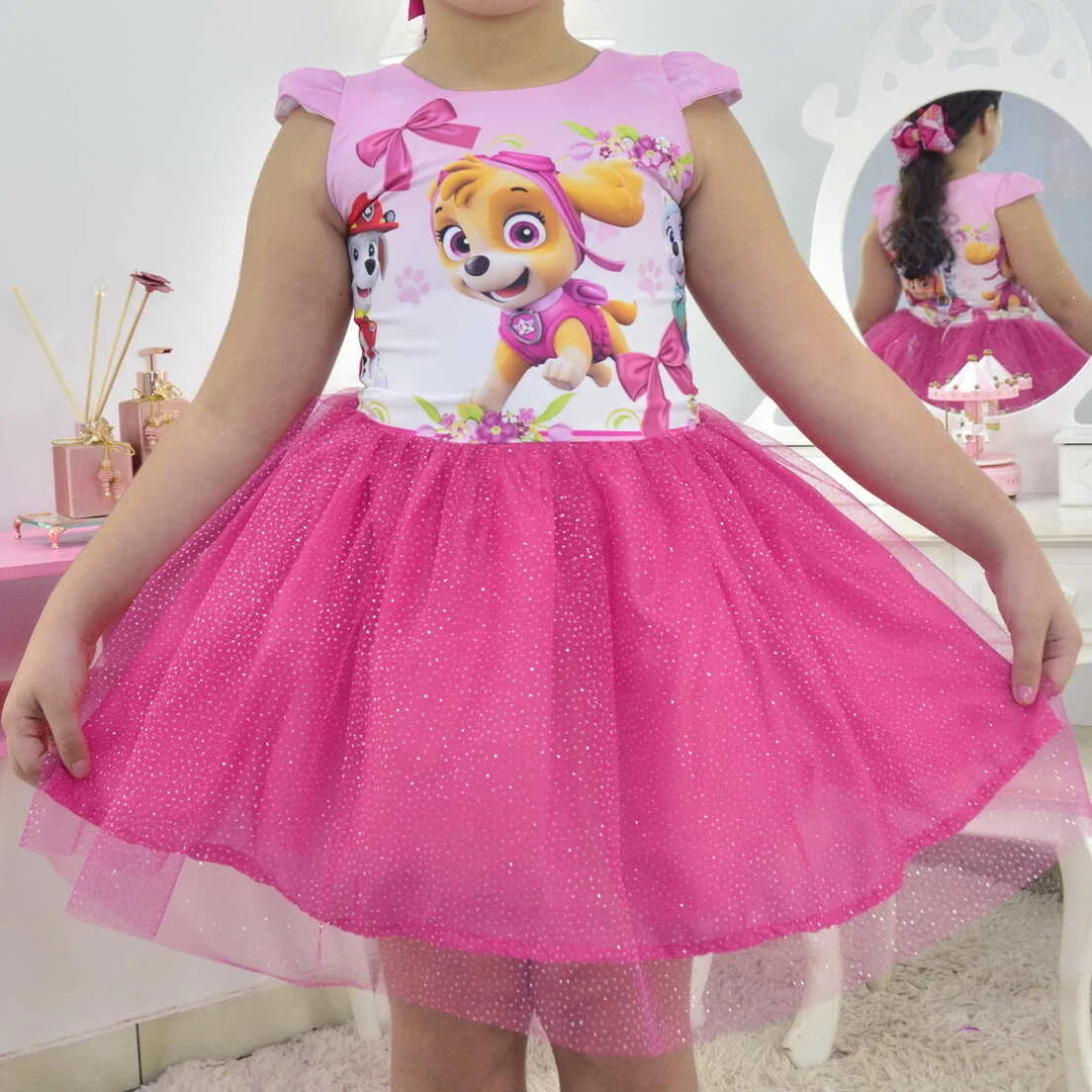Costume Trajes De Cumpleaños De Paw Patrol Vestido Skye De La