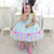 Pink and Blue Baby Girl Dress for Rural and Festive Occasions + Hair Bow - Dress