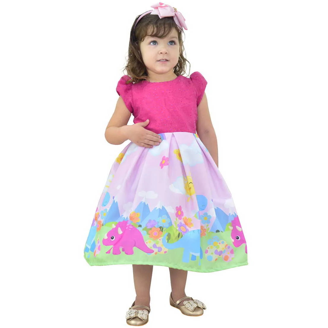 dinosaur birthday dress Pink Dinosaur Dress For Baby and Girl, Birthday Party 6 US numeric