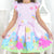 Pink Dinosaur Twirly Dress Birthday Baby and Girl Clothes/Costume - Dress