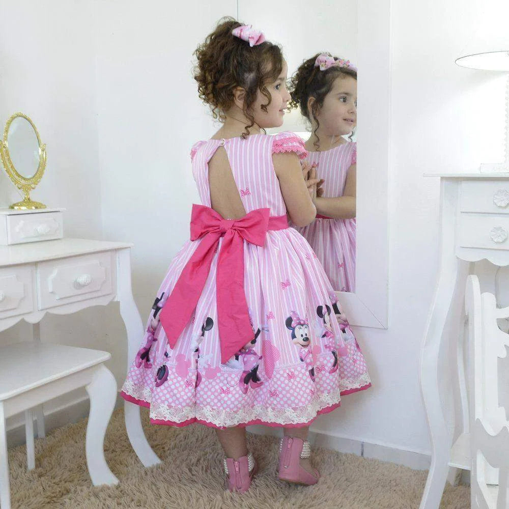 pink and white minnie mouse dress Disney Minnie Mouse Pink White Costume Dress Child Size XXS 2
