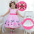Pink Minnie Dress + Hair Bow + Girl Petticoat Clothes Birthday Party - Dress