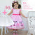 Pink Minnie Dress + Hair Bow + Girl Petticoat Clothes Birthday Party - Dress