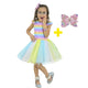 Pop It Fidget Toy Dresses Falda tutú + lazo para el cabello, ropa de tutú para bebé y niña de cumpleaños