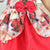 Red Floral Dress for Girl with Tulle and Hair Bow