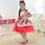 Red Floral Dress for Girl with Tulle and Hair Bow