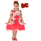 Vestido Rojo de Flores para Niña con Tul y Lazo