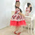 Red glitter floral tulle children’s dress: Christmas wedding and graduation - Dress